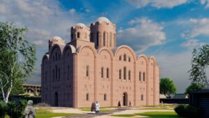 3D модель храму святих Бориса і Гліба. Фото: Вишгородський історико-культурний заповідник