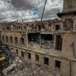 Наслідки удару РФ в музеї "Чорнобиль". Фото: ДСНС України