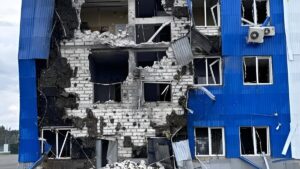 Наслідки удару РФ по Центральному сховищу відпрацьованого ядерного палива. Фото: "Енергоатом"